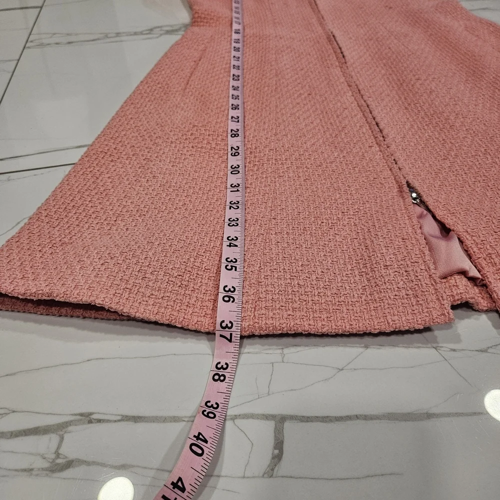 CHANEL Pink Textured Midi Dress